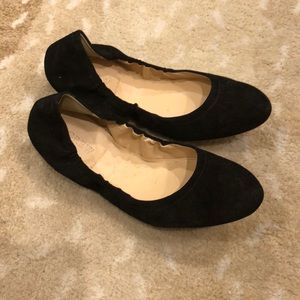 J.Crew black suede ballet flats